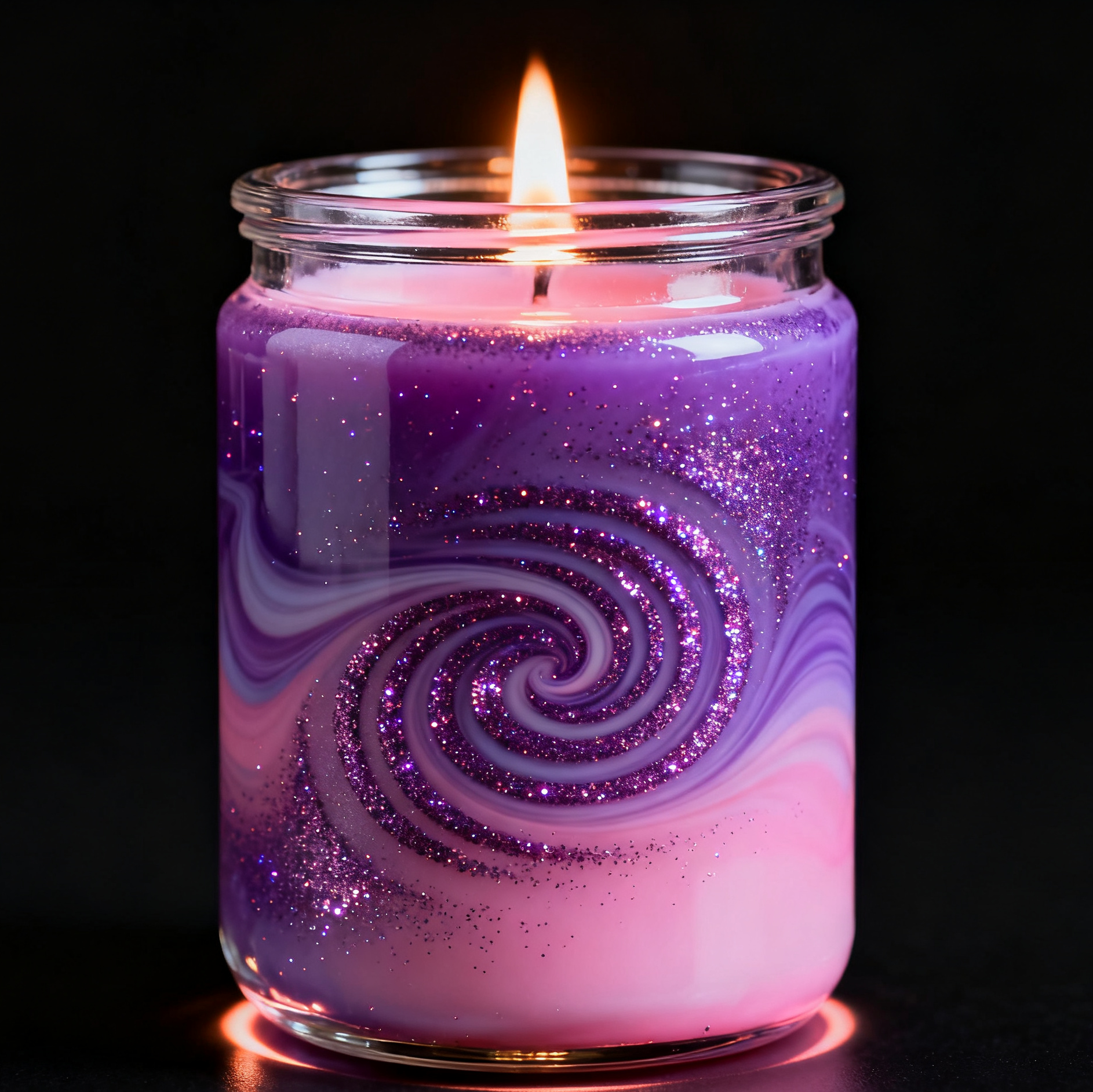 星空渐变香薰蜡烛（紫粉螺旋款）