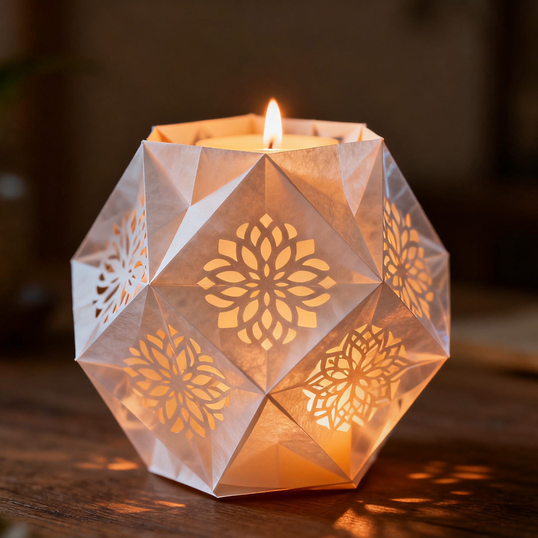 折纸镂空香薰蜡烛（艺术花灯款）
